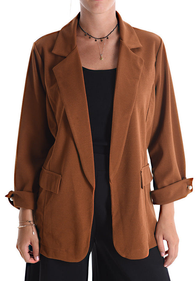 Blazer Braun 3/4 Ärmeln
