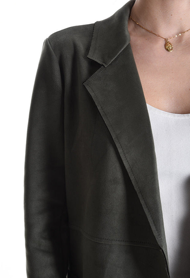 Wildleder Jacke Olivgrün