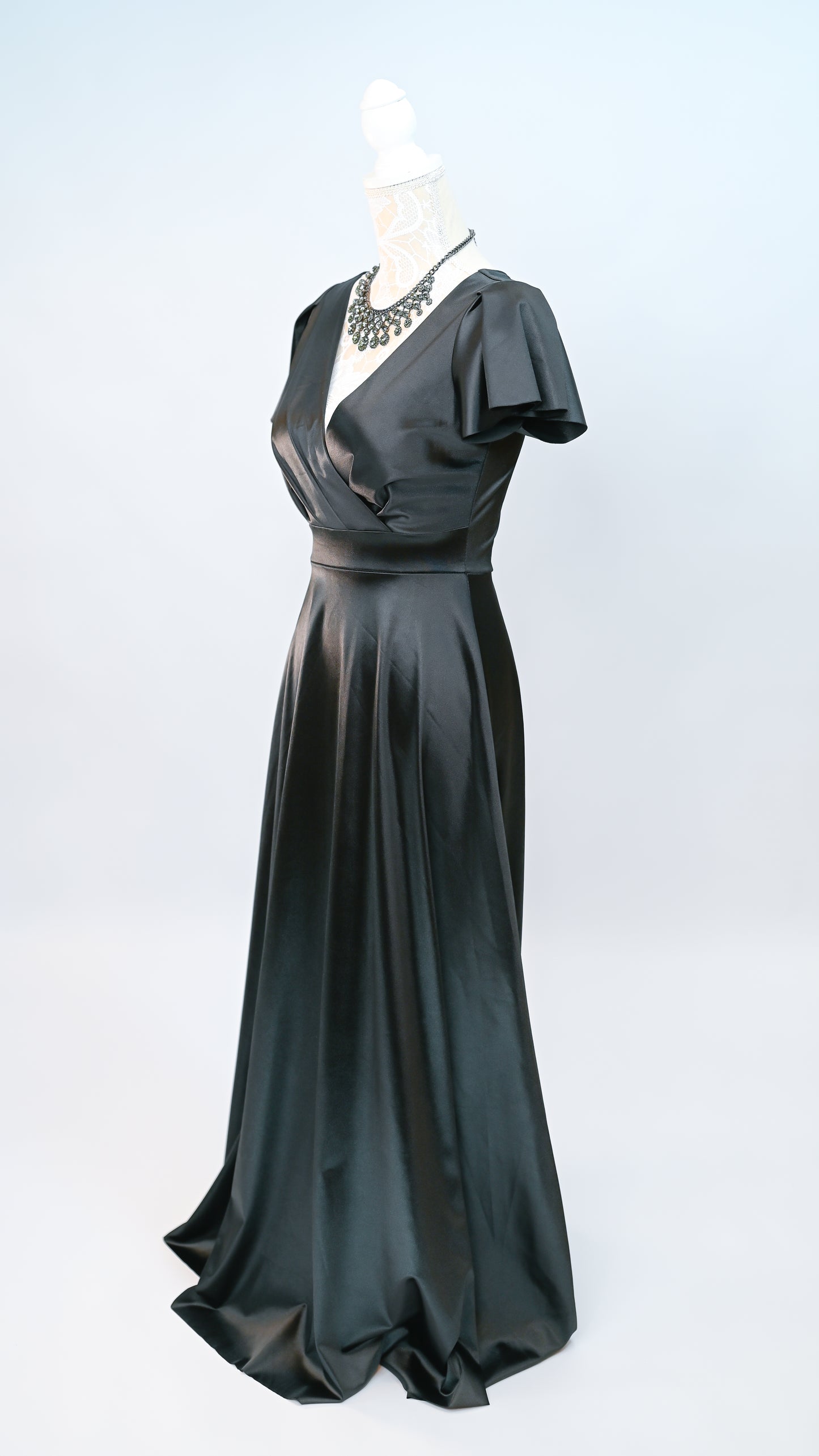 Satin Kleid Schwarz