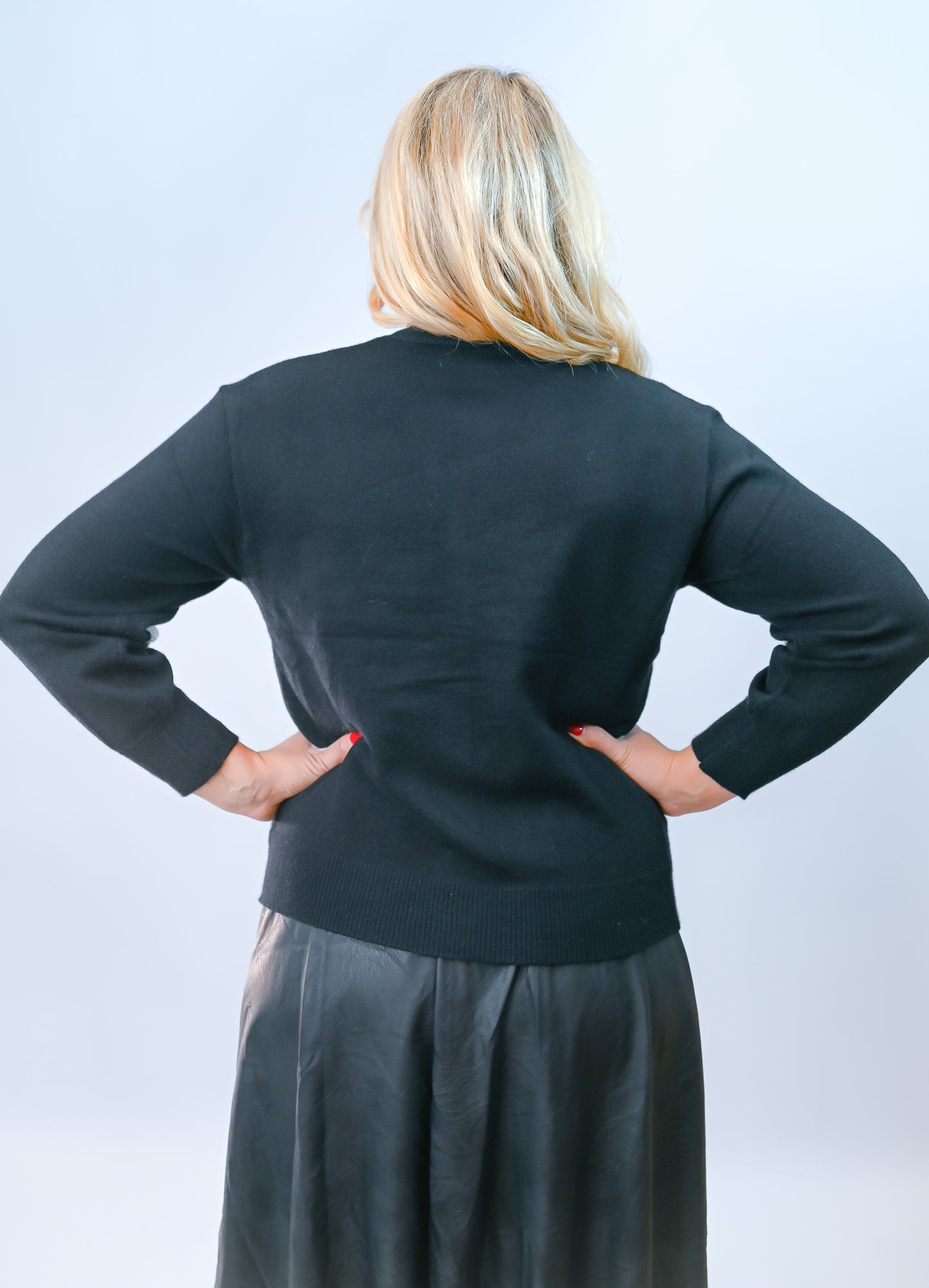 Blumenmuster Strickjacke mit Knöpfen mit V-Ausschnitt