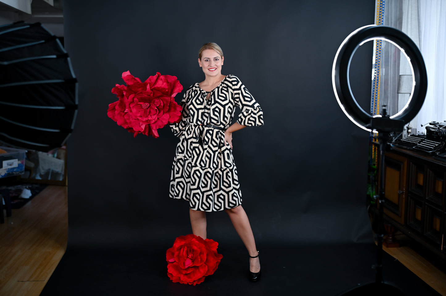 Kleid Elegant mit geometrischem Muster