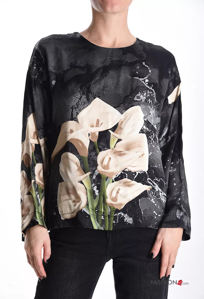 Blumen Bluse aus Viskose