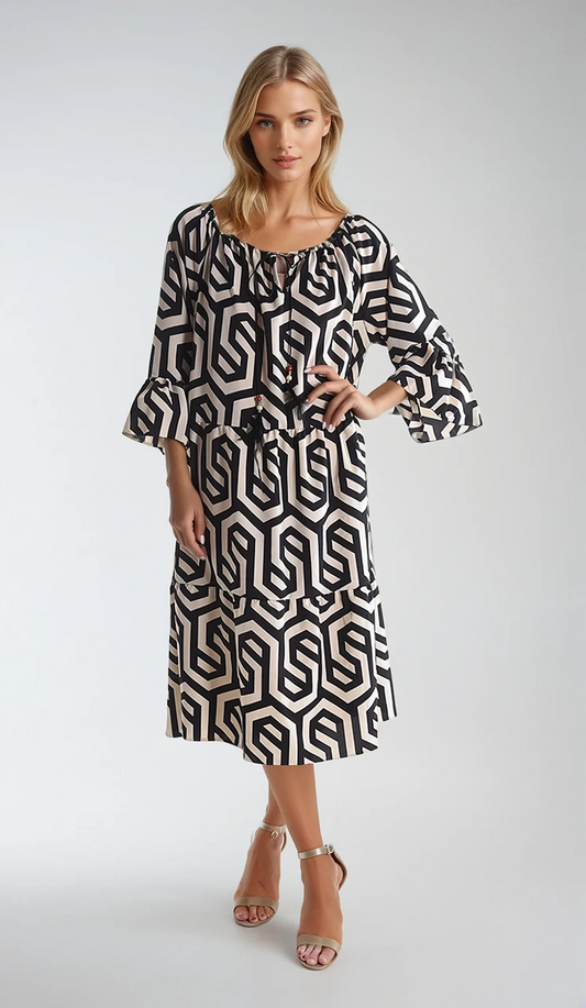 Kleid Elegant mit geometrischem Muster