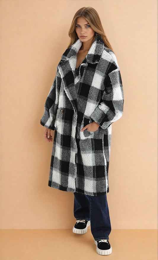 Vichy Muster Mantel mit Knöpfen mit Taschen