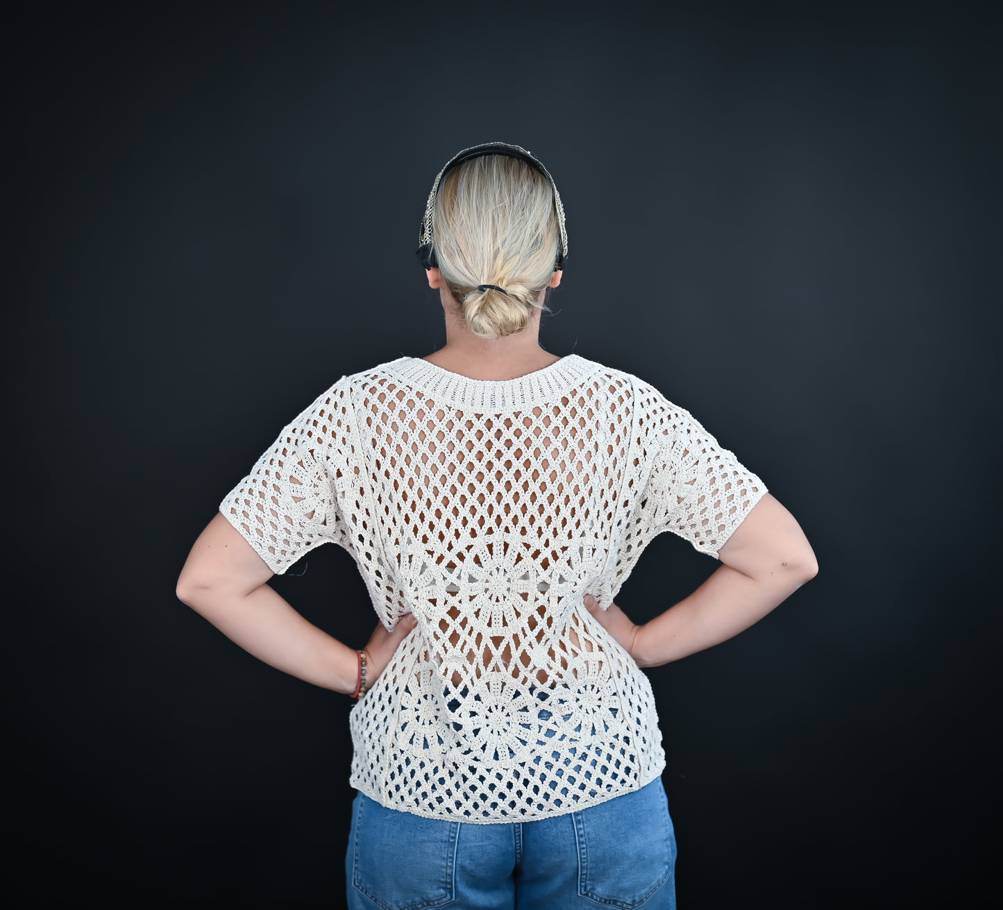Häkel Bluse Beige