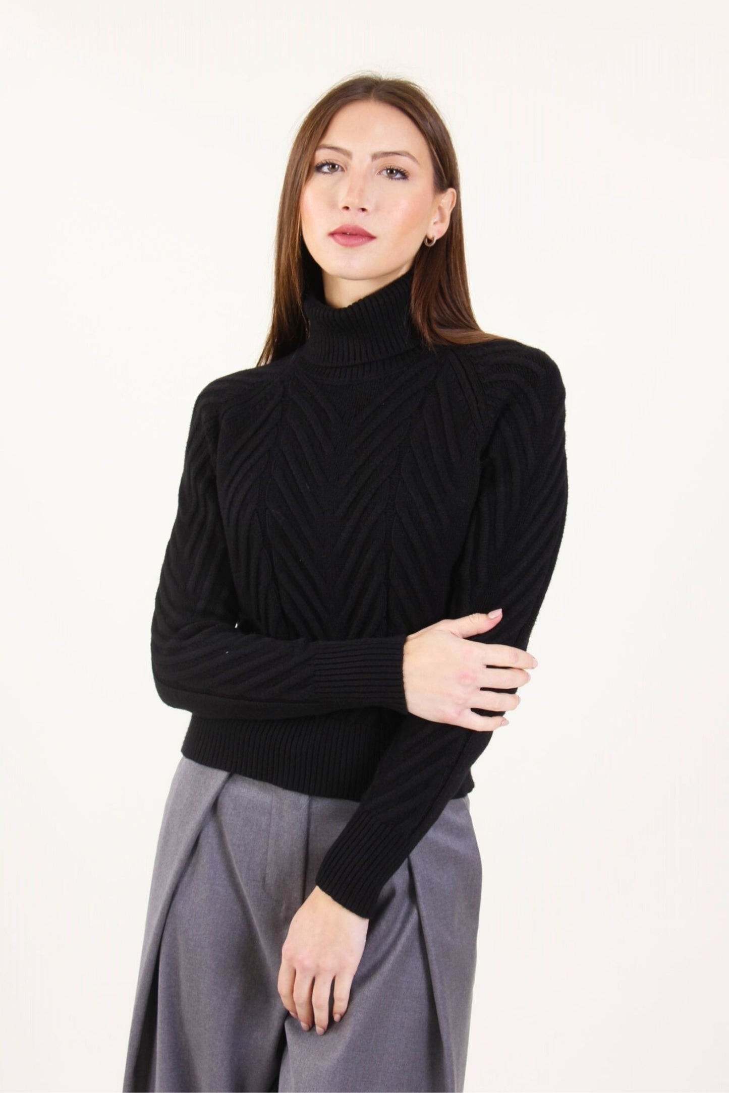Rollkragenpullover Schwarz