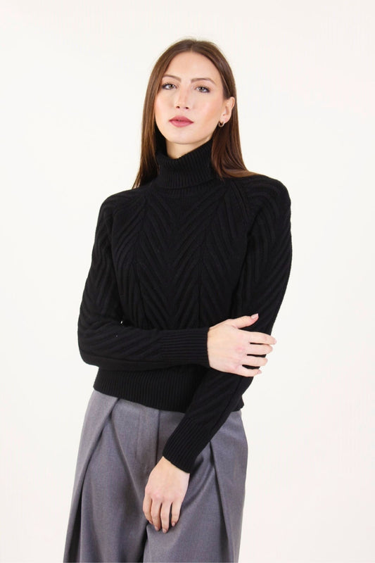 Rollkragenpullover Schwarz
